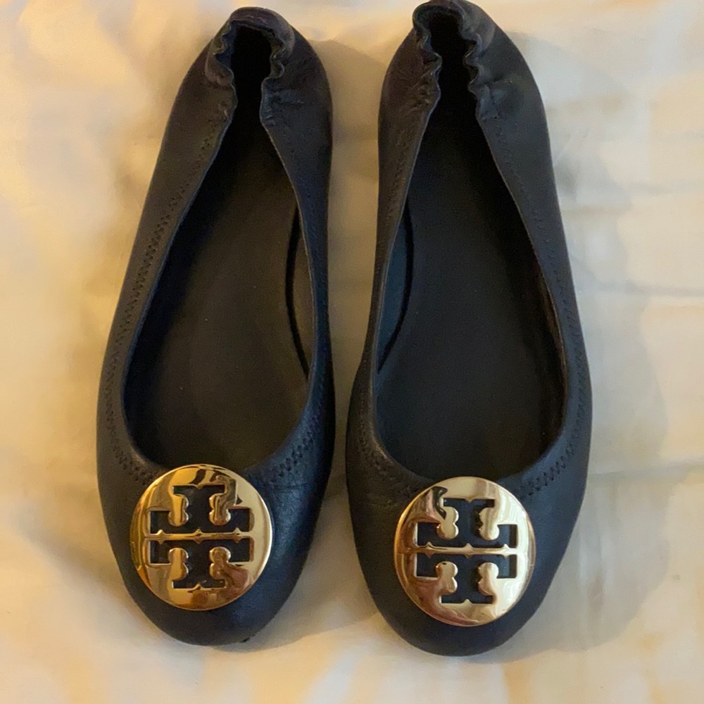 Navy Blue Authentic Tory Burch Ballet Flats.